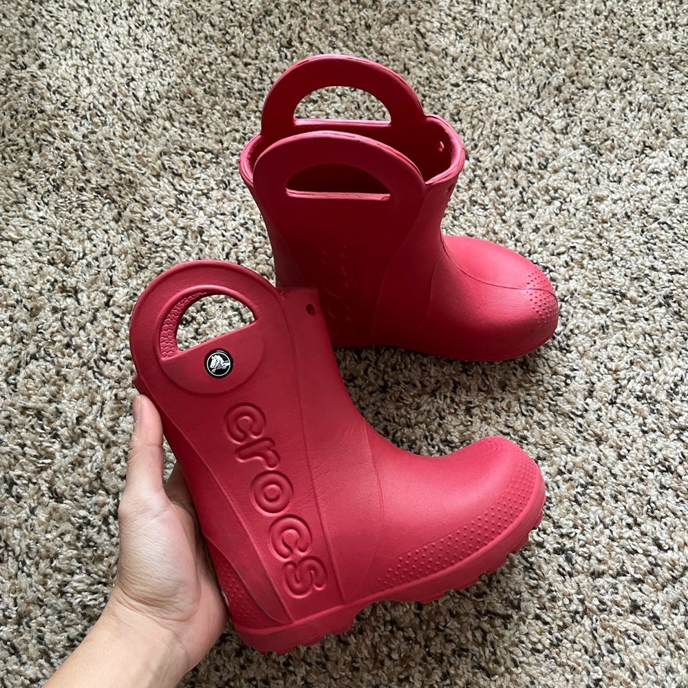 Toddler Crocs Rainboots (Red)